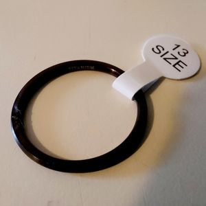 Size 13 Black Unisex Titanium Band Ring. New. Opened only for photographing.
